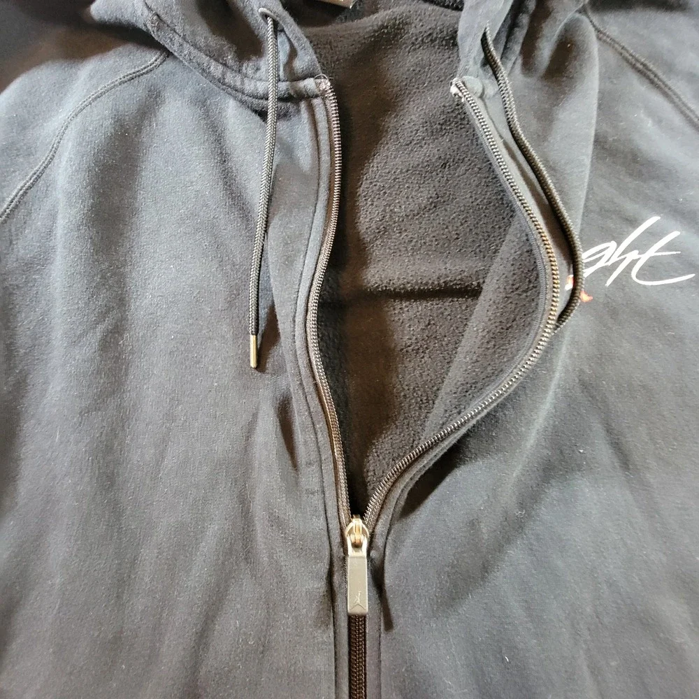 Jordan Flight Zip Hoodie Mens Large Black Excellent Fleece Jumpman Logo